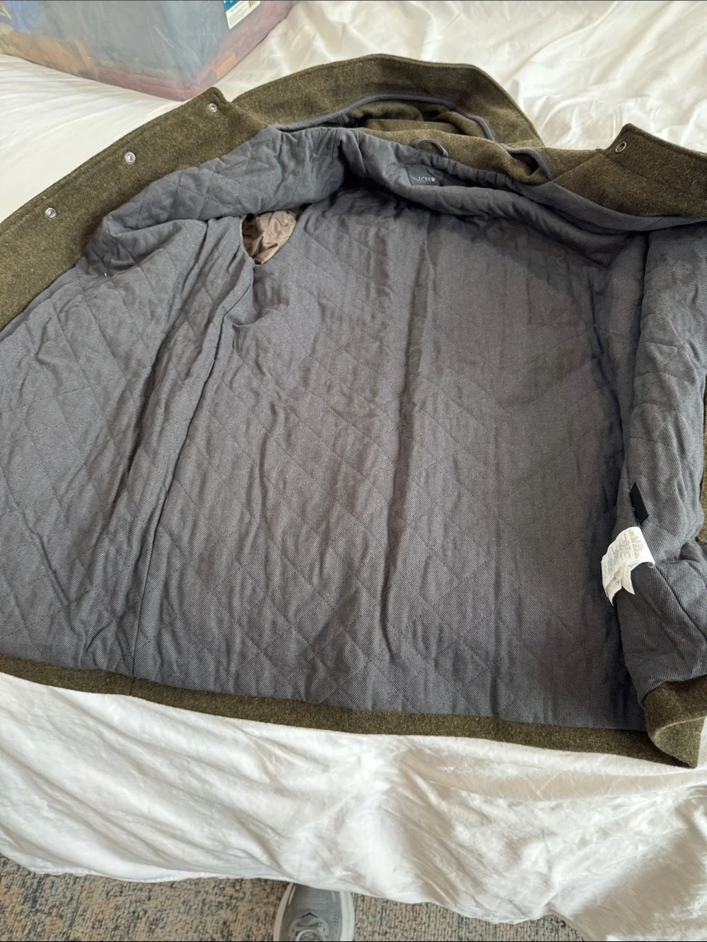 J. Crew Olive Hooded Military Field Coat